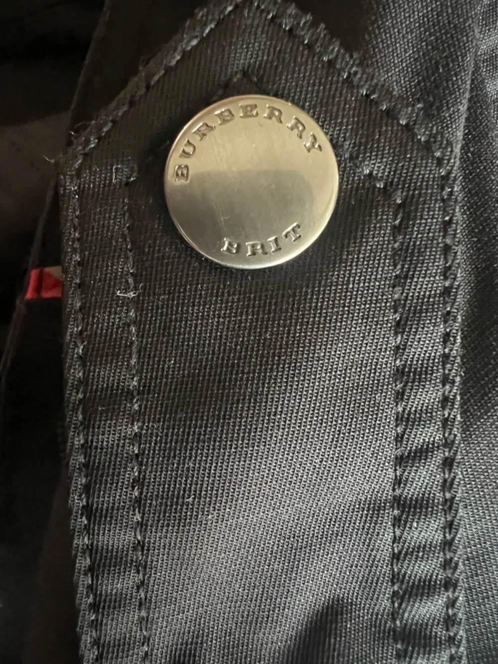 Burberry Brit Black Trench Coat with Signature Check Lining - Picture 9 of 9